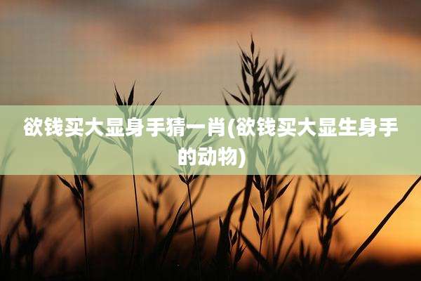 欲钱买大显身手猜一肖(欲钱买大显生身手的动物)