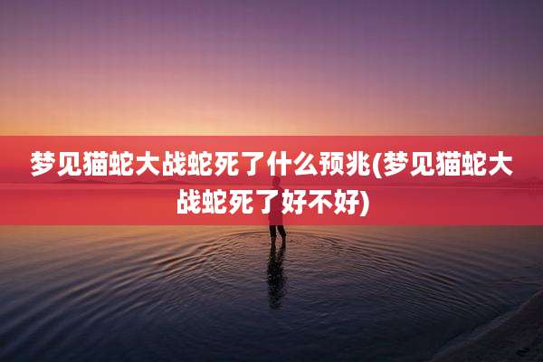 梦见猫蛇大战蛇死了什么预兆(梦见猫蛇大战蛇死了好不好)