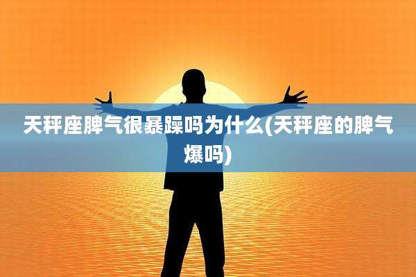 天秤座脾气很暴躁吗为什么(天秤座的脾气爆吗)