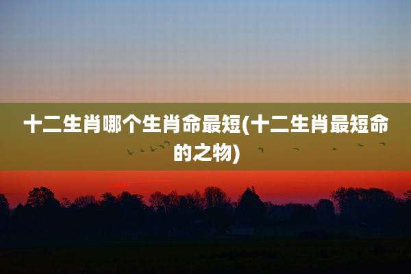 十二生肖哪个生肖命最短(十二生肖最短命的之物)