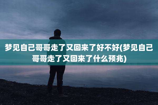 梦见自己哥哥走了又回来了好不好(梦见自己哥哥走了又回来了什么预兆)