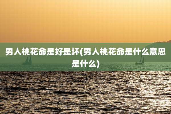 男人桃花命是好是坏(男人桃花命是什么意思是什么)