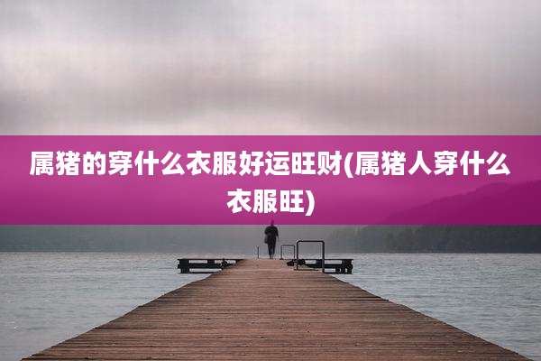 属猪的穿什么衣服好运旺财(属猪人穿什么衣服旺)