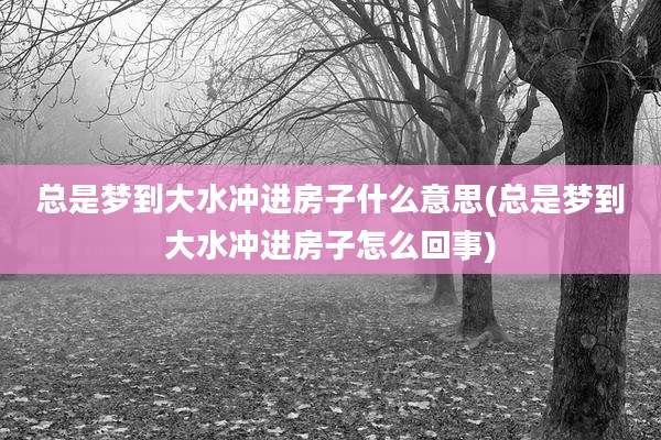 总是梦到大水冲进房子什么意思(总是梦到大水冲进房子怎么回事)