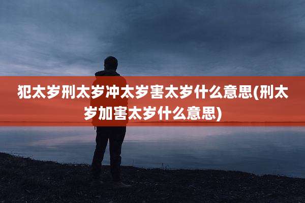 犯太岁刑太岁冲太岁害太岁什么意思(刑太岁加害太岁什么意思)
