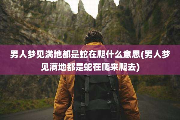 男人梦见满地都是蛇在爬什么意思(男人梦见满地都是蛇在爬来爬去)