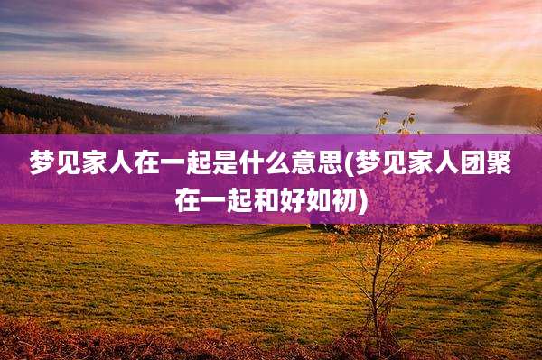 梦见家人在一起是什么意思(梦见家人团聚在一起和好如初)