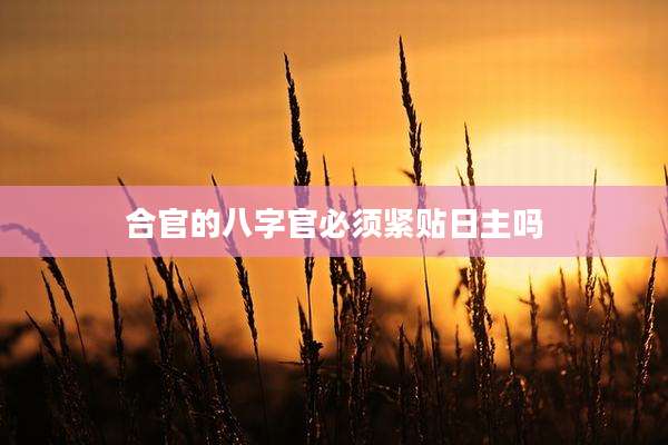 合官的八字官必须紧贴日主吗