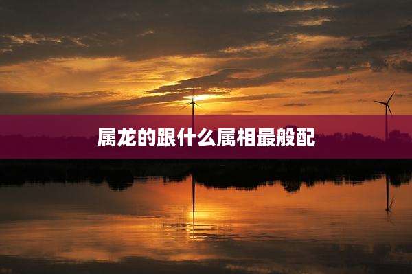 属龙的跟什么属相最般配