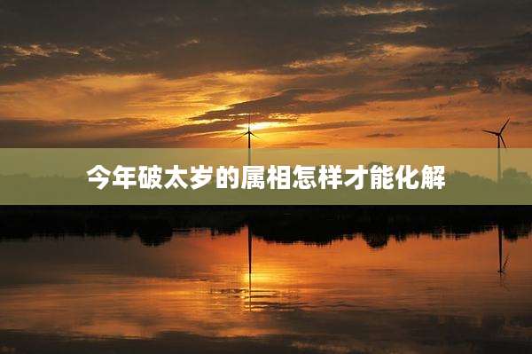 今年破太岁的属相怎样才能化解
