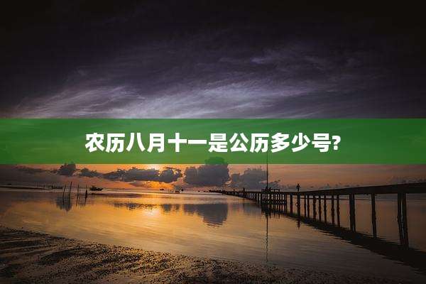 农历八月十一是公历多少号?