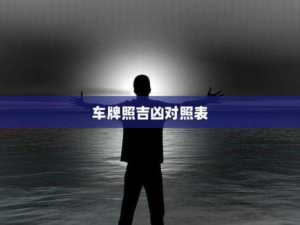 车牌照吉凶对照表