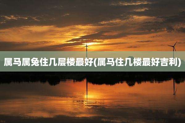 属马属兔住几层楼最好(属马住几楼最好吉利)