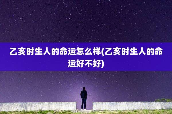 乙亥时生人的命运怎么样(乙亥时生人的命运好不好)