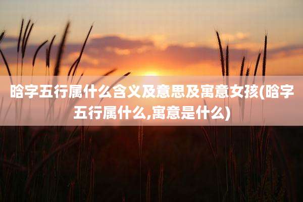 晗字五行属什么含义及意思及寓意女孩(晗字五行属什么,寓意是什么)