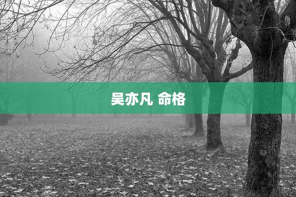 吴亦凡 命格