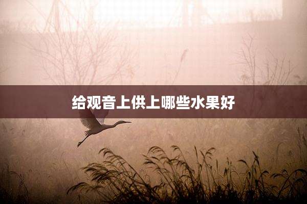 给观音上供上哪些水果好