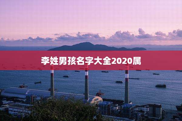 李姓男孩名字大全2020属