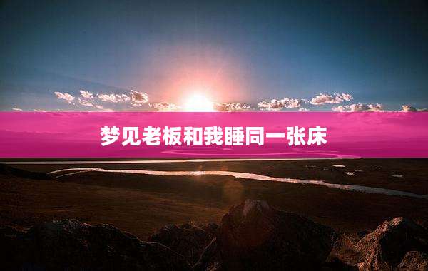 梦见老板和我睡同一张床