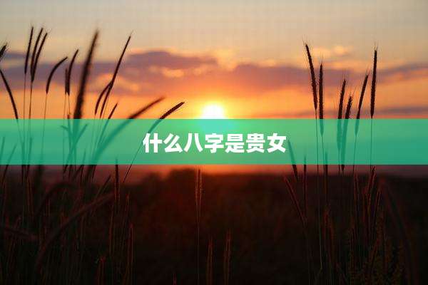 什么八字是贵女