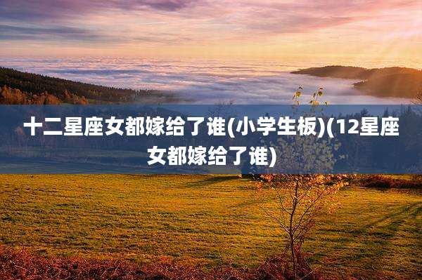十二星座女都嫁给了谁(小学生板)(12星座女都嫁给了谁)