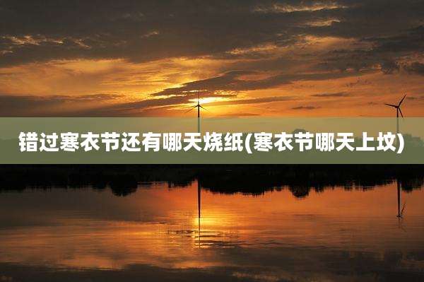 错过寒衣节还有哪天烧纸(寒衣节哪天上坟)
