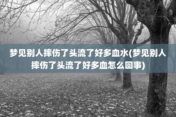 梦见别人摔伤了头流了好多血水(梦见别人摔伤了头流了好多血怎么回事)