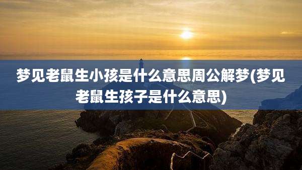 梦见老鼠生小孩是什么意思周公解梦(梦见老鼠生孩子是什么意思)