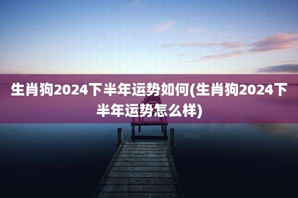 生肖狗2024下半年运势如何(生肖狗2024下半年运势怎么样)