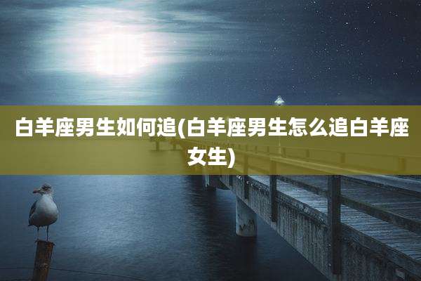 白羊座男生如何追(白羊座男生怎么追白羊座女生)