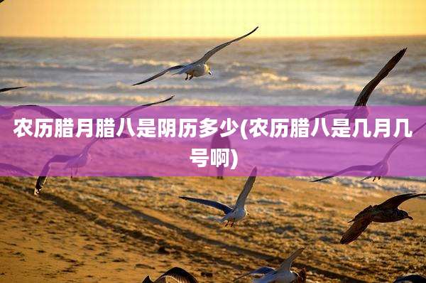 农历腊月腊八是阴历多少(农历腊八是几月几号啊)