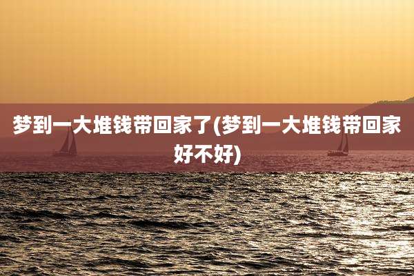 梦到一大堆钱带回家了(梦到一大堆钱带回家好不好)