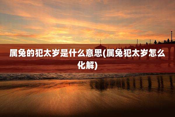 属兔的犯太岁是什么意思(属兔犯太岁怎么化解)