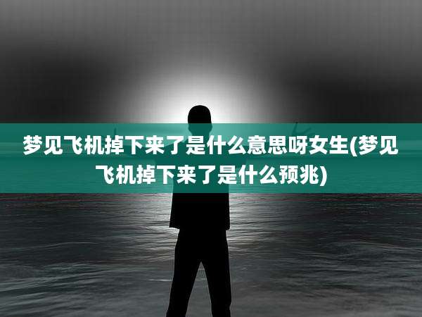 梦见飞机掉下来了是什么意思呀女生(梦见飞机掉下来了是什么预兆)