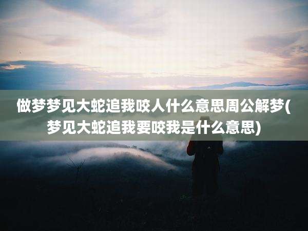 做梦梦见大蛇追我咬人什么意思周公解梦(梦见大蛇追我要咬我是什么意思)