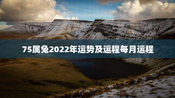 75属兔2022年运势及运程每月运程