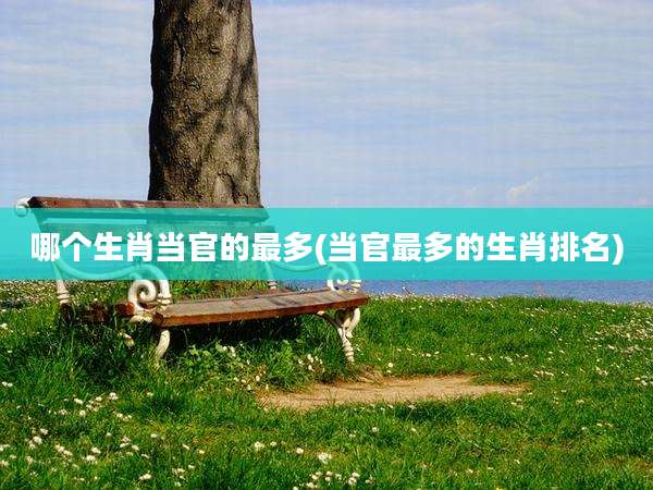 哪个生肖当官的最多(当官最多的生肖排名)