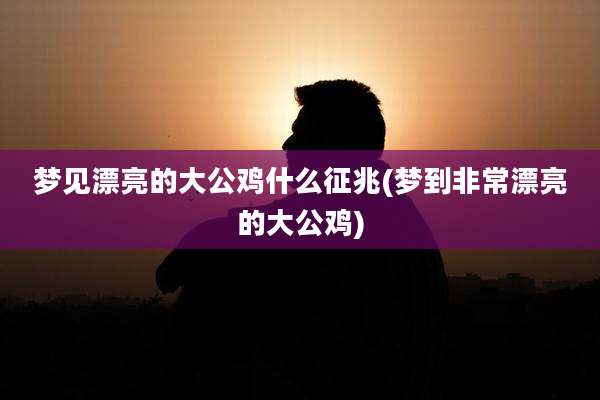 梦见漂亮的大公鸡什么征兆(梦到非常漂亮的大公鸡)