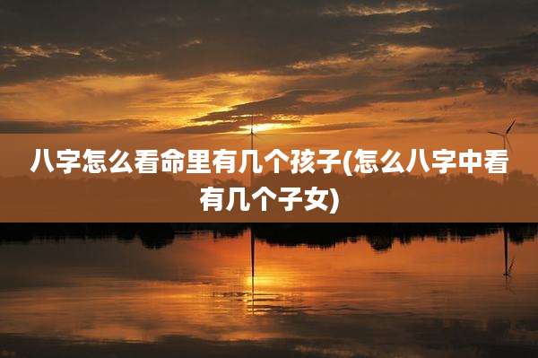 八字怎么看命里有几个孩子(怎么八字中看有几个子女)