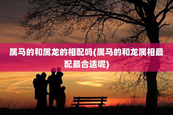 属马的和属龙的相配吗(属马的和龙属相最配最合适呢)