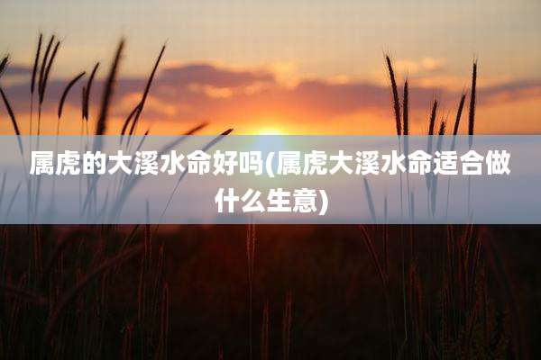 属虎的大溪水命好吗(属虎大溪水命适合做什么生意)