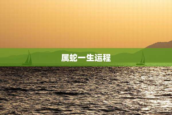 属蛇一生运程