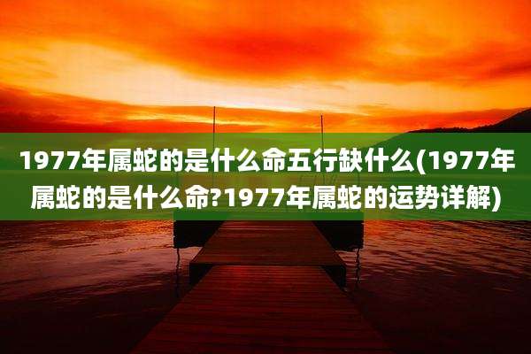 1977年属蛇的是什么命五行缺什么(1977年属蛇的是什么命?1977年属蛇的运势详解)