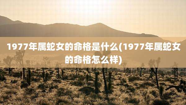 1977年属蛇女的命格是什么(1977年属蛇女的命格怎么样)