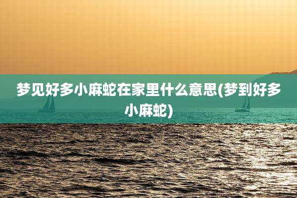 梦见好多小麻蛇在家里什么意思(梦到好多小麻蛇)