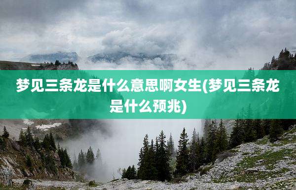 梦见三条龙是什么意思啊女生(梦见三条龙是什么预兆)