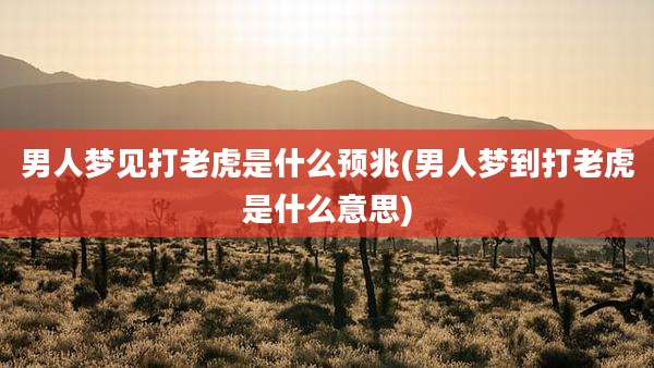 男人梦见打老虎是什么预兆(男人梦到打老虎是什么意思)