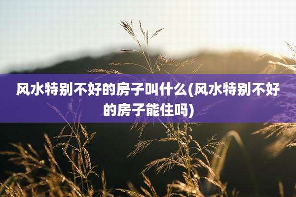 风水特别不好的房子叫什么(风水特别不好的房子能住吗)