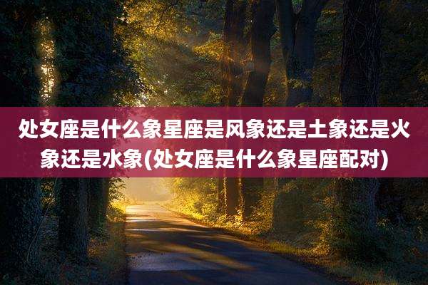 处女座是什么象星座是风象还是土象还是火象还是水象(处女座是什么象星座配对)
