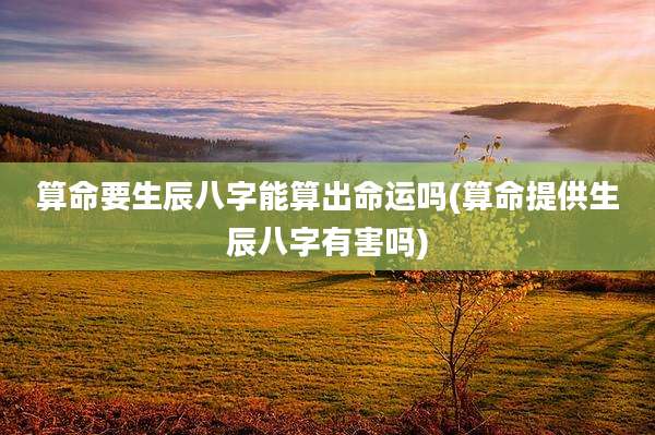 算命要生辰八字能算出命运吗(算命提供生辰八字有害吗)